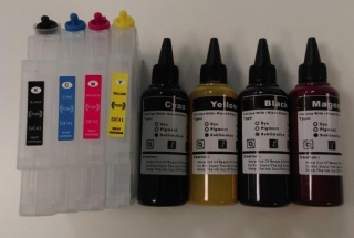 Kompatibilní plnitelné cartridge Ricoh GC31 + 4x100 ml inkoustu
